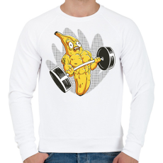 PRINTFASHION Testépítő banán - Férfi pulóver - Fehér
