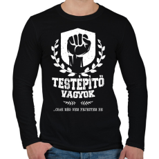 PRINTFASHION Testépítő vagyok - Férfi hosszú ujjú póló - Fekete