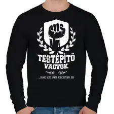 PRINTFASHION Testépítő vagyok - Férfi pulóver - Fekete férfi pulóver, kardigán