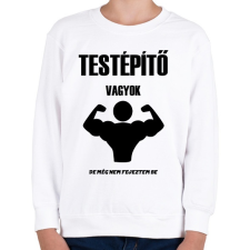 PRINTFASHION Testépítő vagyok - Gyerek pulóver - Fehér gyerek pulóver, kardigán