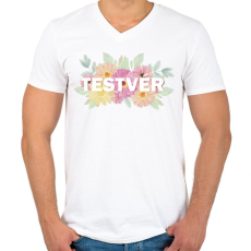 PRINTFASHION Testvér virágokkal - Férfi V-nyakú póló - Fehér