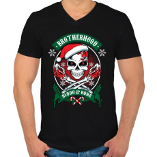 PRINTFASHION Testvériség - Férfi V-nyakú póló - Fekete