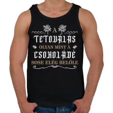 PRINTFASHION Tetoválás - Csokoládé - Férfi atléta - Fekete