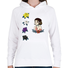 PRINTFASHION Tetoválás - Női kapucnis pulóver - Fehér női pulóver, kardigán