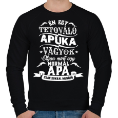 PRINTFASHION Tetováló apuka - Férfi pulóver - Fekete