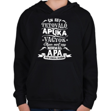 PRINTFASHION Tetováló apuka - Gyerek kapucnis pulóver - Fekete gyerek pulóver, kardigán