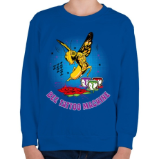 PRINTFASHION Tetováló gép - Gyerek pulóver - Királykék