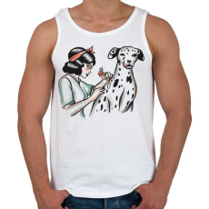 PRINTFASHION Tetovált dalmata - Férfi atléta - Fehér