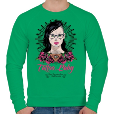 PRINTFASHION Tetovált lány - Férfi pulóver - Zöld