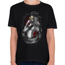 PRINTFASHION Tetovált lány - Gyerek póló - Fekete gyerek póló