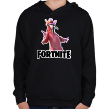 PRINTFASHION Tex Flamingo - fortnite - Gyerek kapucnis pulóver - Fekete gyerek pulóver, kardigán
