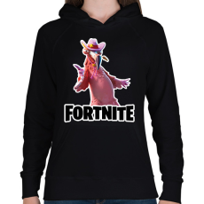 PRINTFASHION Tex Flamingo - fortnite - Női kapucnis pulóver - Fekete