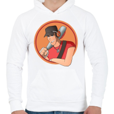 PRINTFASHION TF2 - Scout - Férfi kapucnis pulóver - Fehér férfi pulóver, kardigán