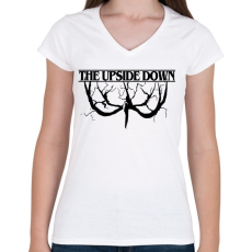 PRINTFASHION Th upside down fekete démon - Női V-nyakú póló - Fehér