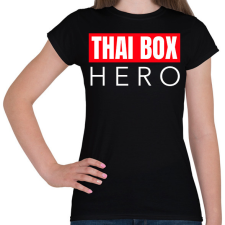 PRINTFASHION THAI BOX HERO - Női póló - Fekete női póló