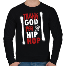 PRINTFASHION Thank God - Férfi pulóver - Fekete
