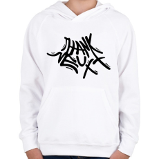 PRINTFASHION Thank U Next - Gyerek kapucnis pulóver - Fehér