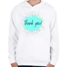 PRINTFASHION Thank you - Gyerek kapucnis pulóver - Fehér gyerek pulóver, kardigán