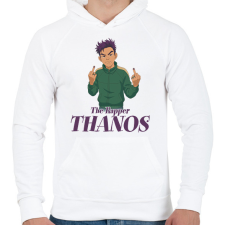 PRINTFASHION Thanos - Férfi kapucnis pulóver - Fehér férfi pulóver, kardigán
