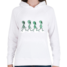 PRINTFASHION The Aliens - Női kapucnis pulóver - Fehér
