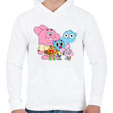 PRINTFASHION The Amazing World of Gumball - Férfi kapucnis pulóver - Fehér férfi pulóver, kardigán