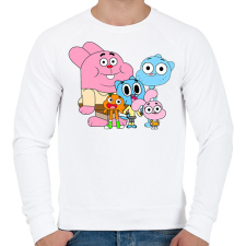 PRINTFASHION The Amazing World of Gumball - Férfi pulóver - Fehér férfi pulóver, kardigán