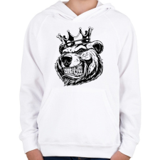 PRINTFASHION The bearking - Gyerek kapucnis pulóver - Fehér gyerek pulóver, kardigán