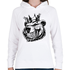 PRINTFASHION The bearking - Női kapucnis pulóver - Fehér