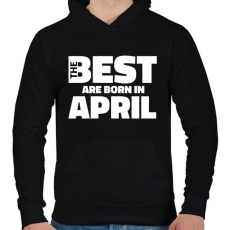 PRINTFASHION The Best are born in april - Férfi kapucnis pulóver - Fekete