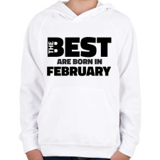 PRINTFASHION The Best are born in february - Gyerek kapucnis pulóver - Fehér gyerek pulóver, kardigán