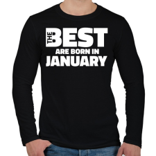 PRINTFASHION The Best are born in january - Férfi hosszú ujjú póló - Fekete férfi póló