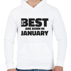 PRINTFASHION The Best are born in january - Férfi kapucnis pulóver - Fehér