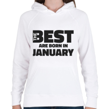 PRINTFASHION The Best are born in january - Női kapucnis pulóver - Fehér női pulóver, kardigán