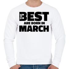 PRINTFASHION The Best are born in march - Férfi pulóver - Fehér férfi pulóver, kardigán