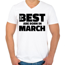 PRINTFASHION The Best are born in march - Férfi V-nyakú póló - Fehér férfi póló