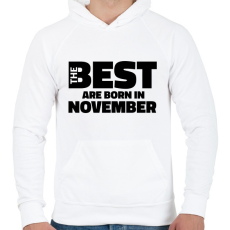 PRINTFASHION The Best are born in november - Férfi kapucnis pulóver - Fehér