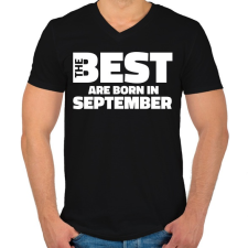 PRINTFASHION The Best are born in september - Férfi V-nyakú póló - Fekete férfi póló