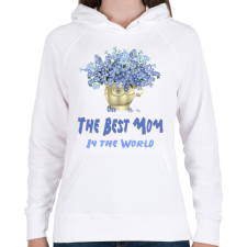 PRINTFASHION the best mom - Női kapucnis pulóver - Fehér női pulóver, kardigán