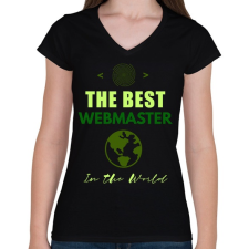 PRINTFASHION the best webmaster - Női V-nyakú póló - Fekete női póló