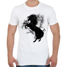 PRINTFASHION the black horse - Férfi póló - Fehér férfi póló