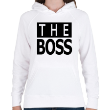 PRINTFASHION The Boss - Női kapucnis pulóver - Fehér női pulóver, kardigán