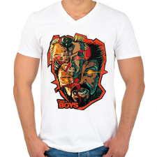 PRINTFASHION The boys art - Férfi V-nyakú póló - Fehér férfi póló