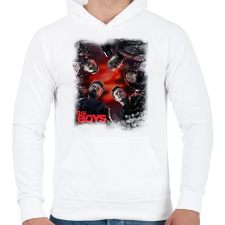 PRINTFASHION The Boys - Férfi kapucnis pulóver - Fehér férfi pulóver, kardigán