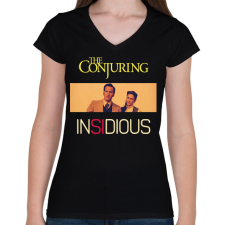 PRINTFASHION The conjurning - Női V-nyakú póló - Fekete női póló