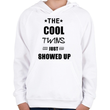 PRINTFASHION THE COOL TWINS BLACK - Gyerek kapucnis pulóver - Fehér gyerek pulóver, kardigán