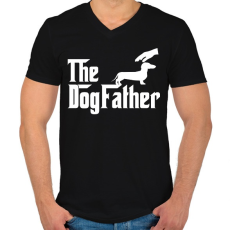 PRINTFASHION The DogFather - Férfi V-nyakú póló - Fekete