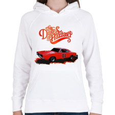 PRINTFASHION The Dukes of Hazzard - Női kapucnis pulóver - Fehér női pulóver, kardigán