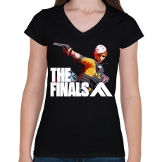PRINTFASHION The Finals - combat-centered game show - Női V-nyakú póló - Fekete