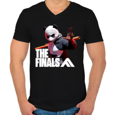 PRINTFASHION The Finals - Panda skin - Férfi V-nyakú póló - Fekete férfi póló