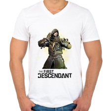 PRINTFASHION The First Descendant Jayber - Férfi V-nyakú póló - Fehér férfi póló